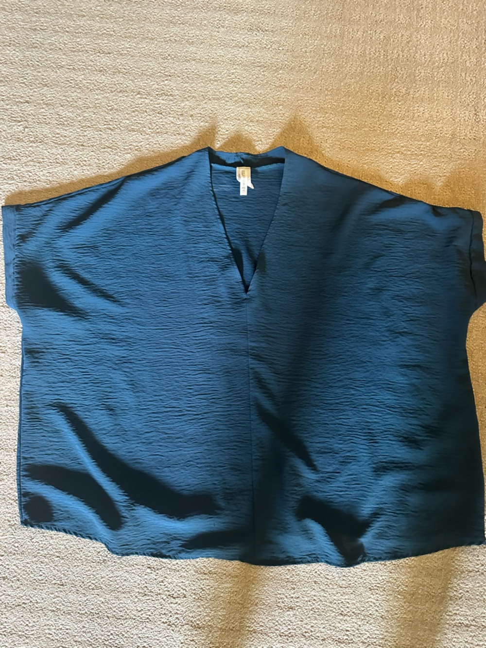 Dark Teal Strapless Top with Center Front Slit